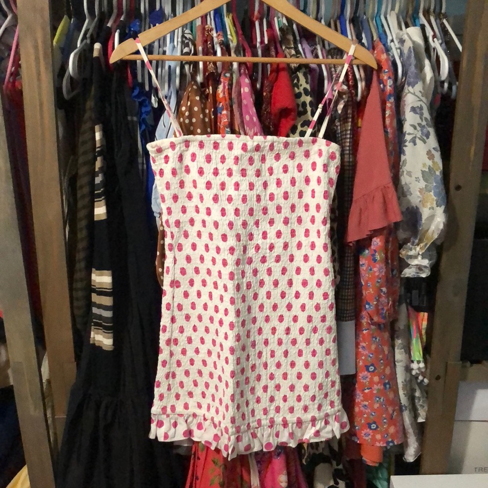 Lovers + Friends Pink Polka Dot Dress